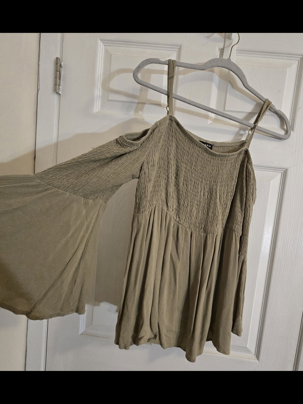 torrid Olive Green Off-Shoulder Bell Sleeve Tunic